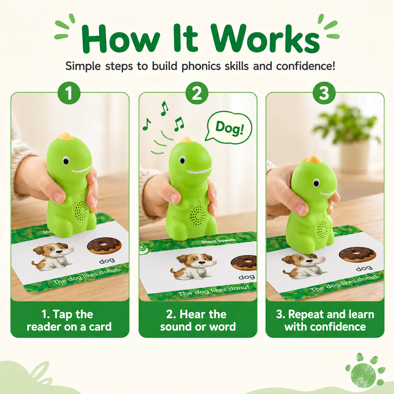 Interactive phonics practice, made for kids